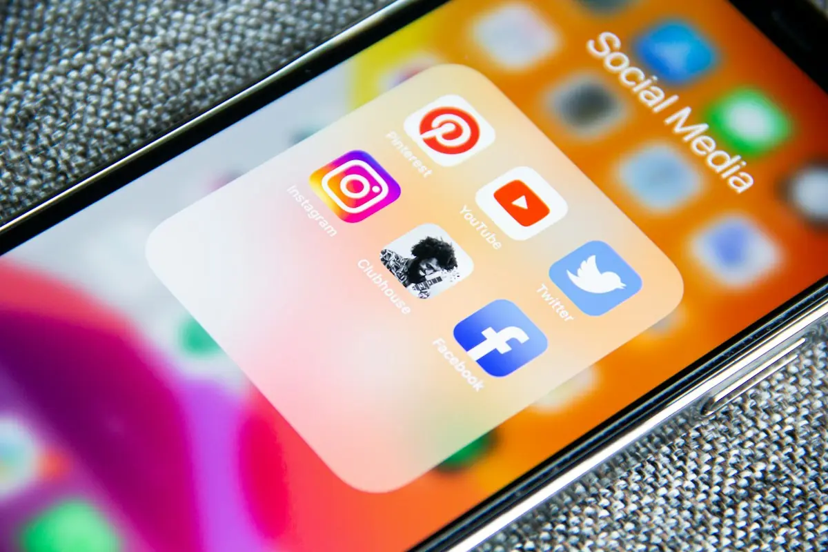 Phone screen showing a folder of social media apps